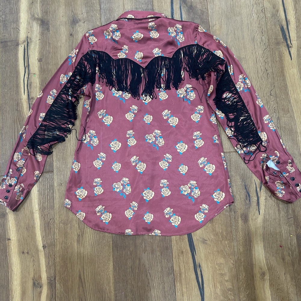Floral Fringe Western Shirt